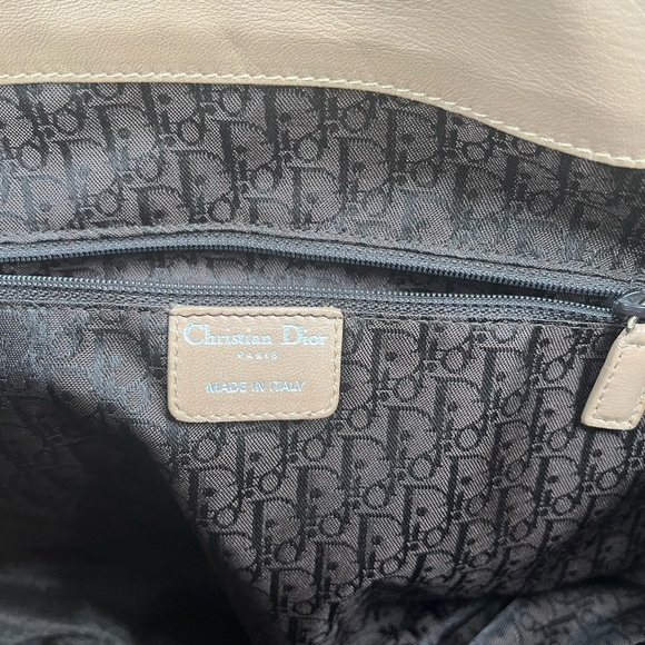 Authentic Christian Dior Nude Cannage Quilted Leather Hobo Handbag - Picture 11 of 13